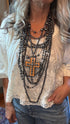 Orange Cross on Multi Strand Necklace - Vintage Vault Boutique
