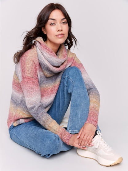 Round Hem Sweater with Scarf
