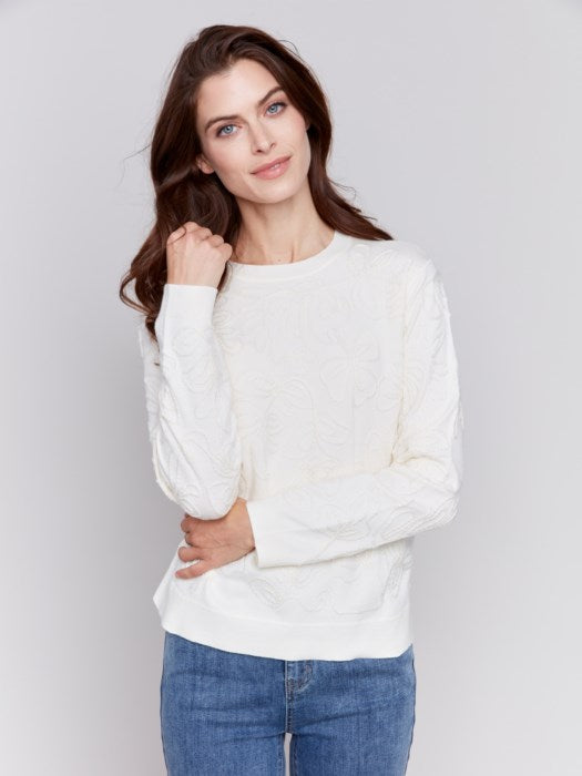 Jacquard Round Hem Sweater