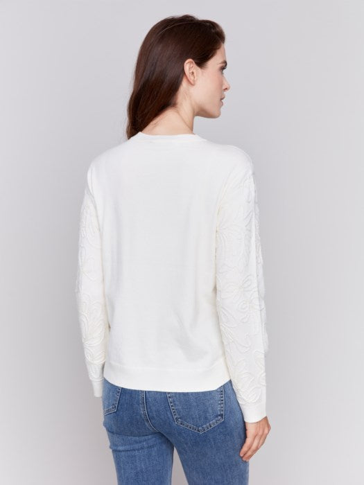 Jacquard Round Hem Sweater
