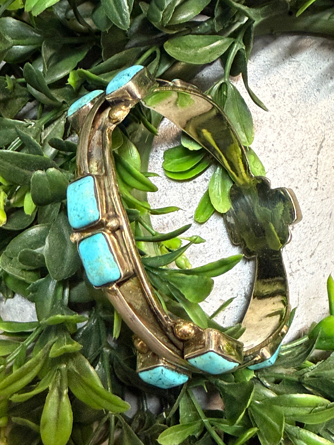 Silver and Turquoise Bangle Bracelet