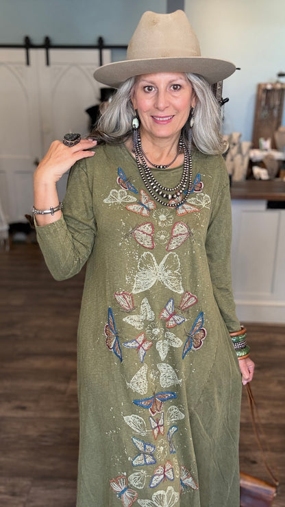 Cheyenne - Embroidery Butterfly Dress