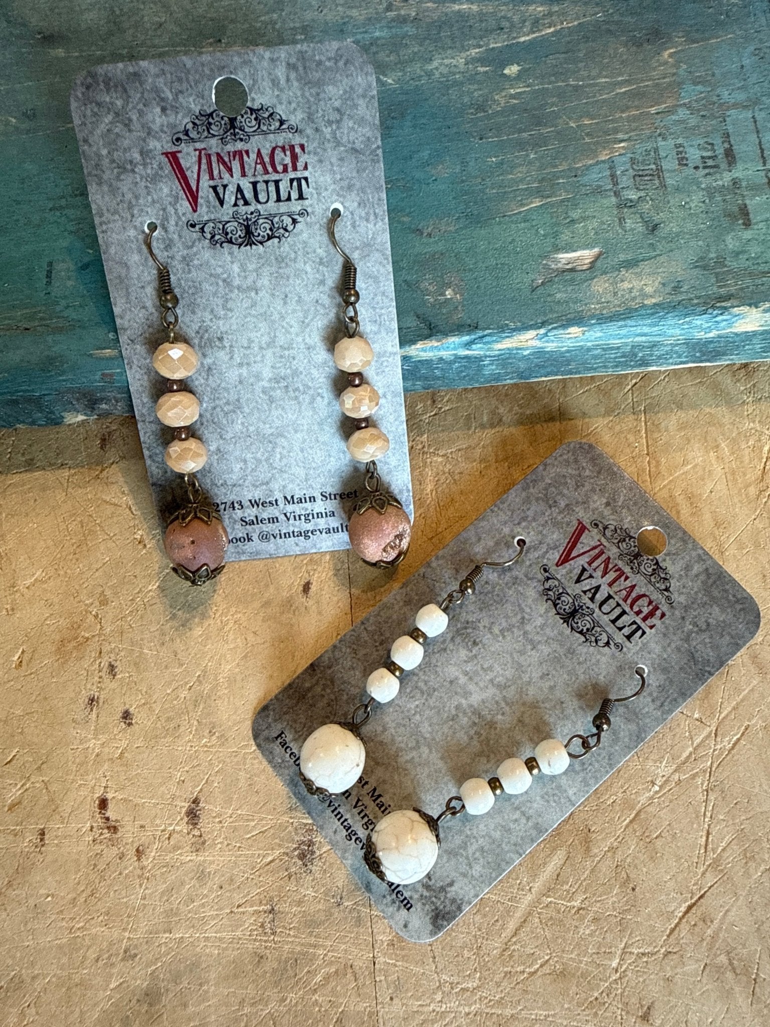 Semi Precious Stone Drop Earring - Vintage Vault Boutique