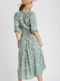Sage Green Print Dress