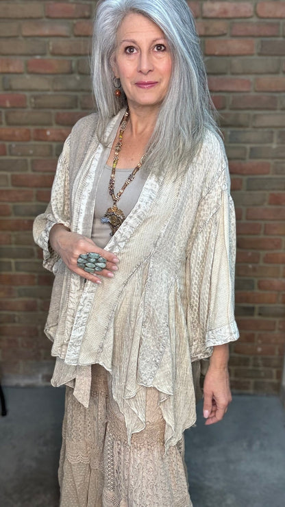 Mixed Pattern Kimono - Vintage Vault Boutique