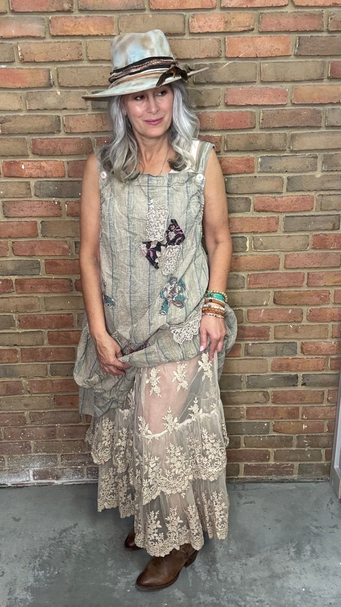 Whispered Skies Skirt in Oatmeal - Vintage Vault Boutique