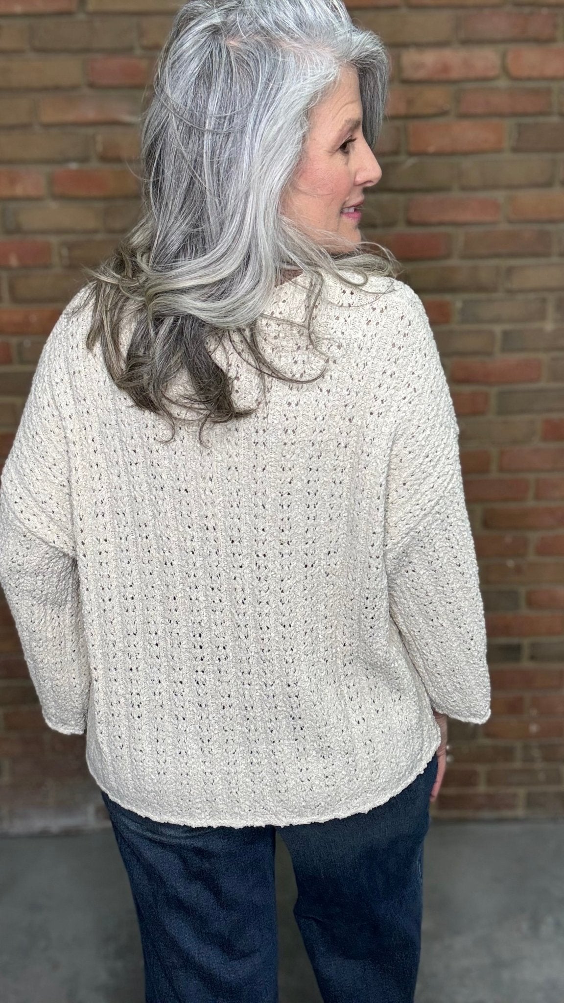 Loose Knit Natural Sweater - Vintage Vault Boutique
