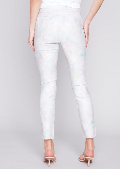 Pastel Twill Pant with Hem Slit