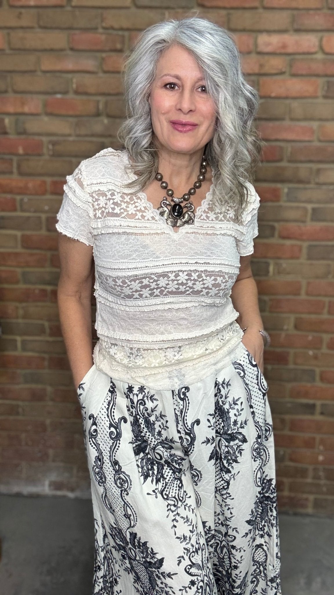 Lace Short Sleeve Top - Vintage Vault Boutique