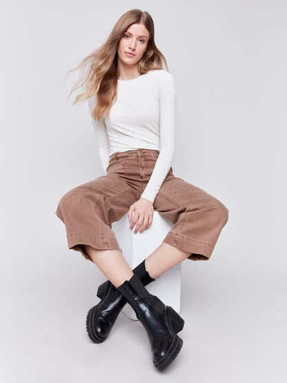 Cropped Flare Leg Pant 