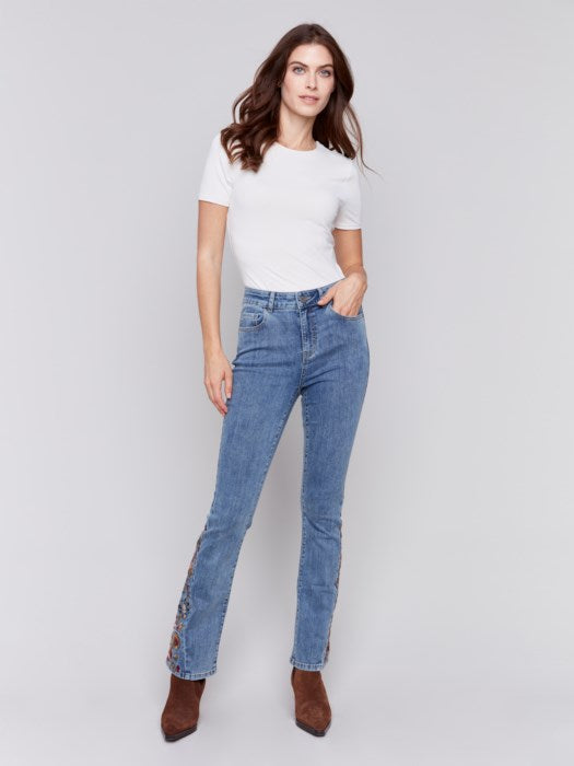 Embroidered Bootcut Pant