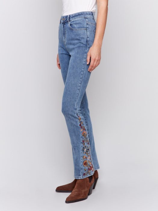 Embroidered Bootcut Pant