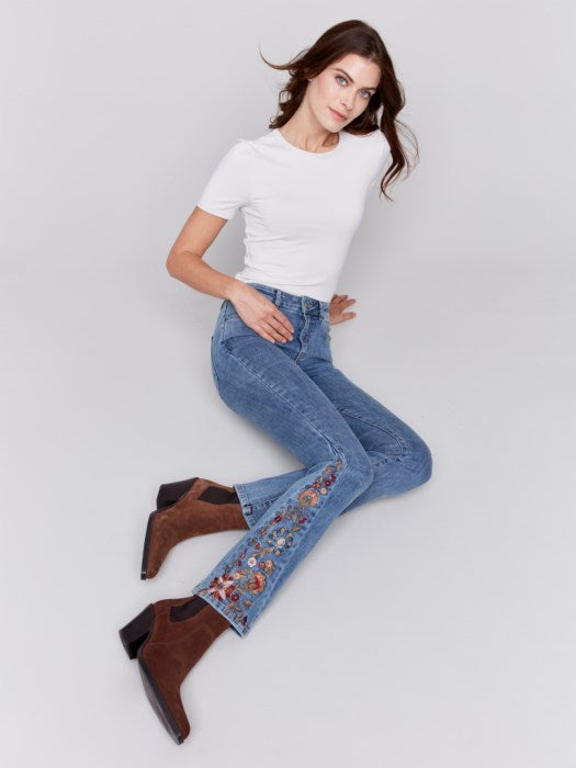 Embroidered Bootcut Pant
