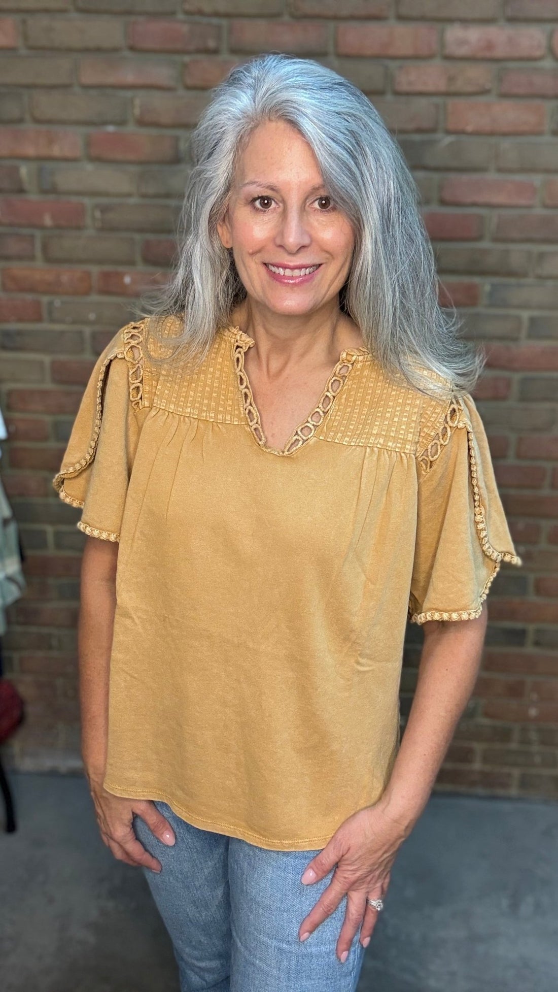 Tulip Sleeve Knit Top - Vintage Vault Boutique