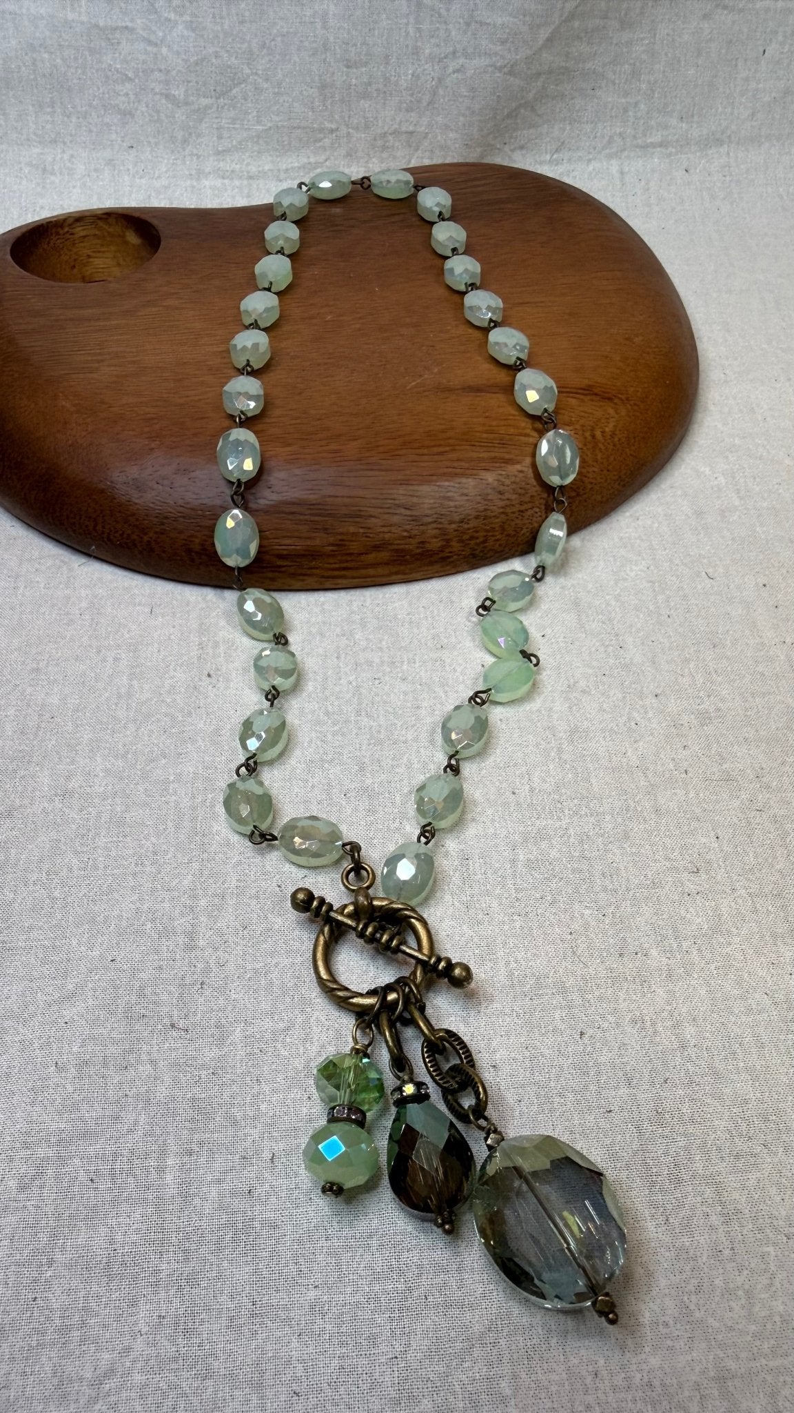 Mint Crystal Beaded Necklace - Vintage Vault Boutique