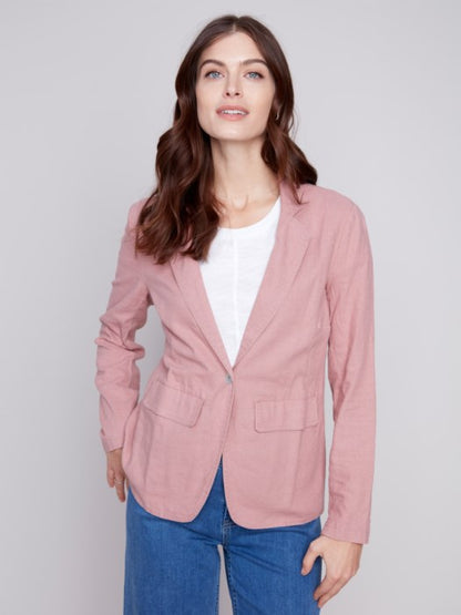 Solid Linen Blazer   Woodrose 