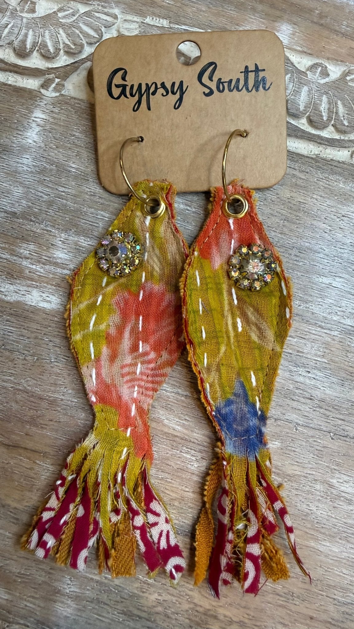 Fabric Fish Earrings - Vintage Vault Boutique