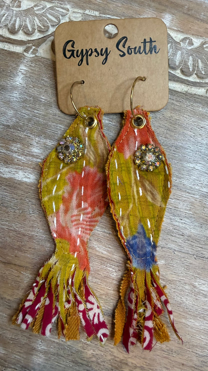 Fabric Fish Earrings