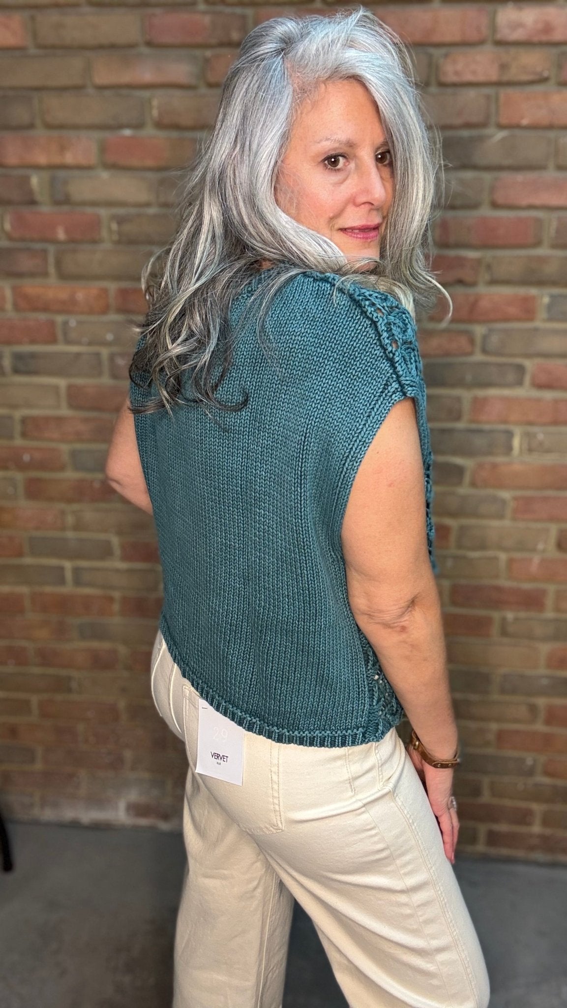 Sleeveless Sweater Vest TEAL - Vintage Vault Boutique