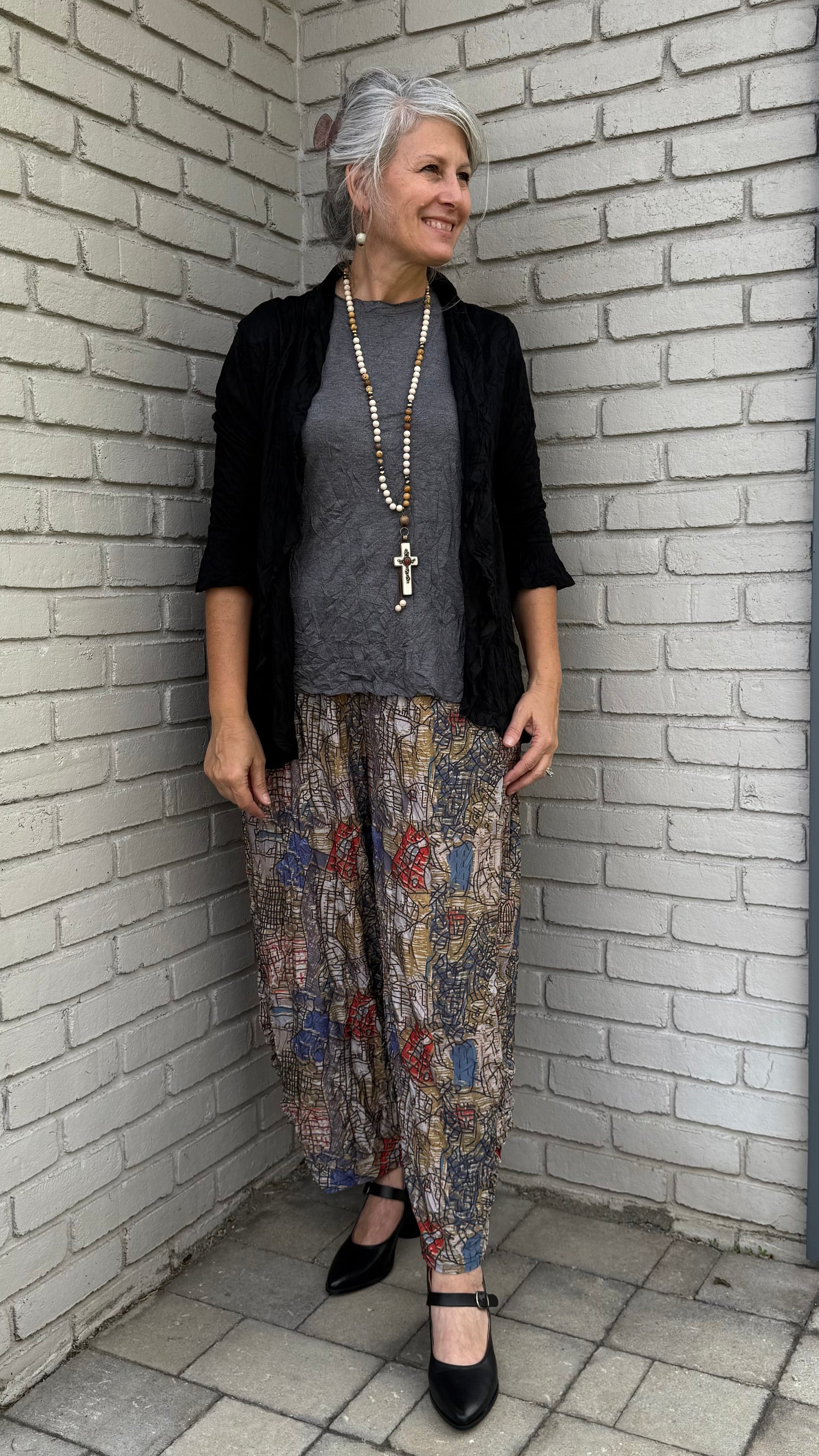 Black Crinkle Solid Cardigan