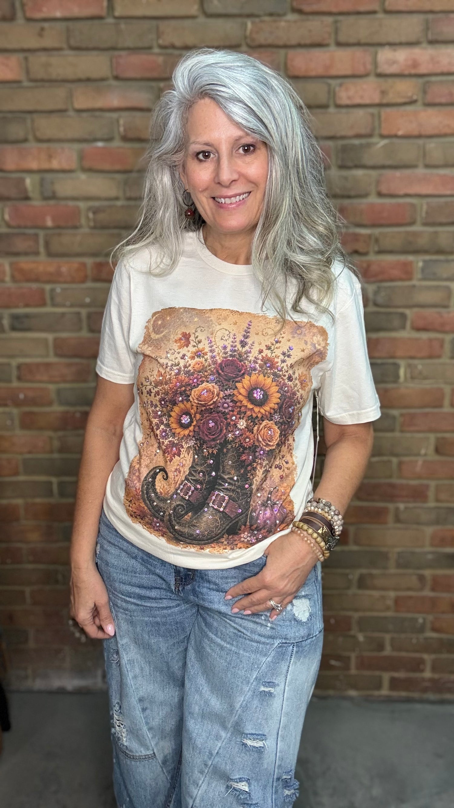 Witch Boots Bling Tee