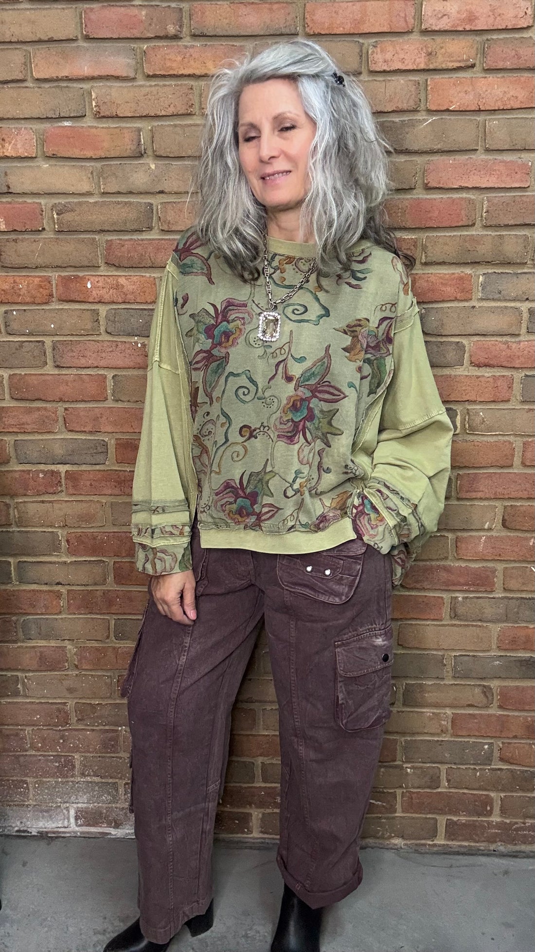 Flower Printed High Low Top