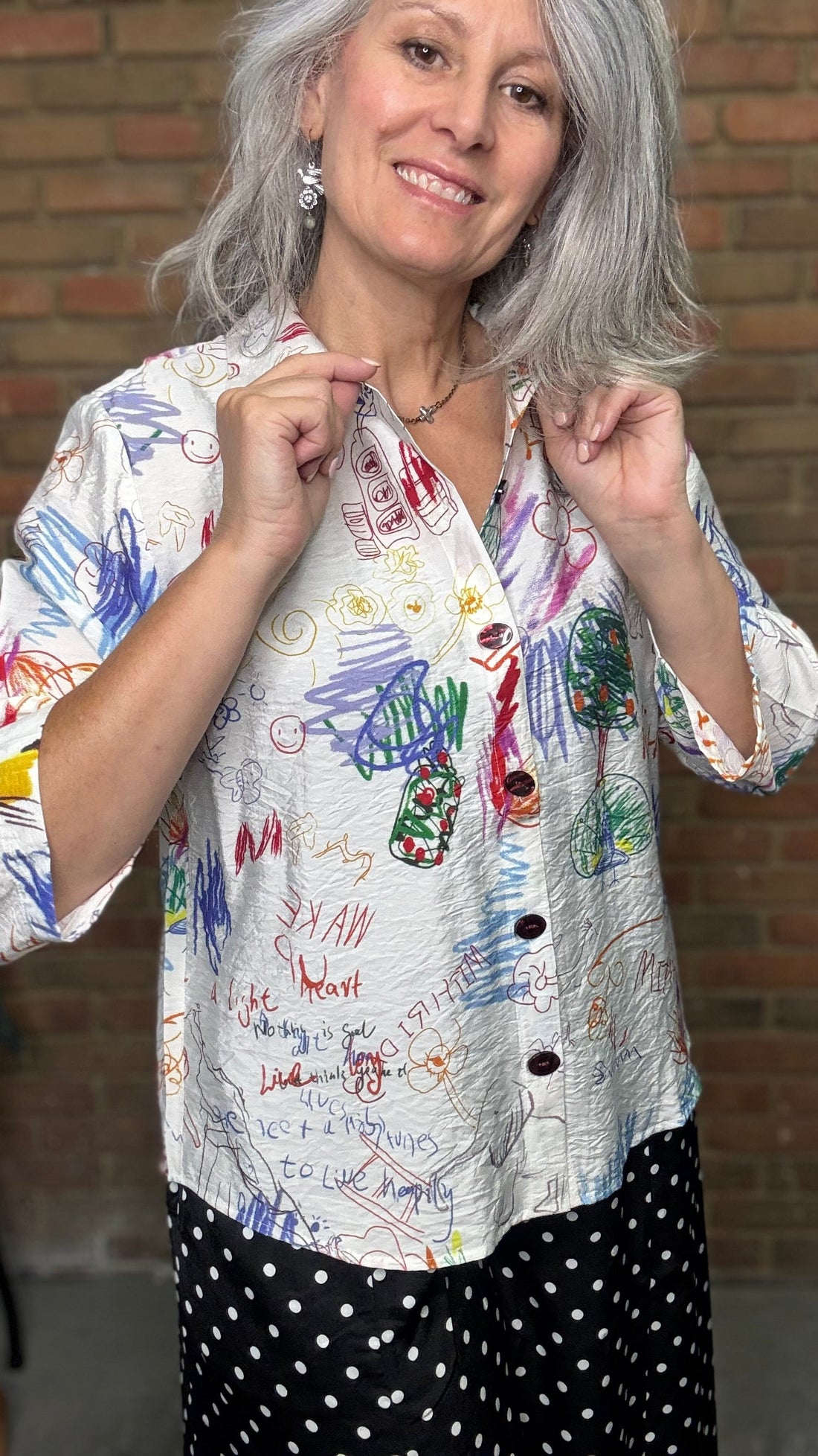 Cartoon 3-Button Back Shirt 