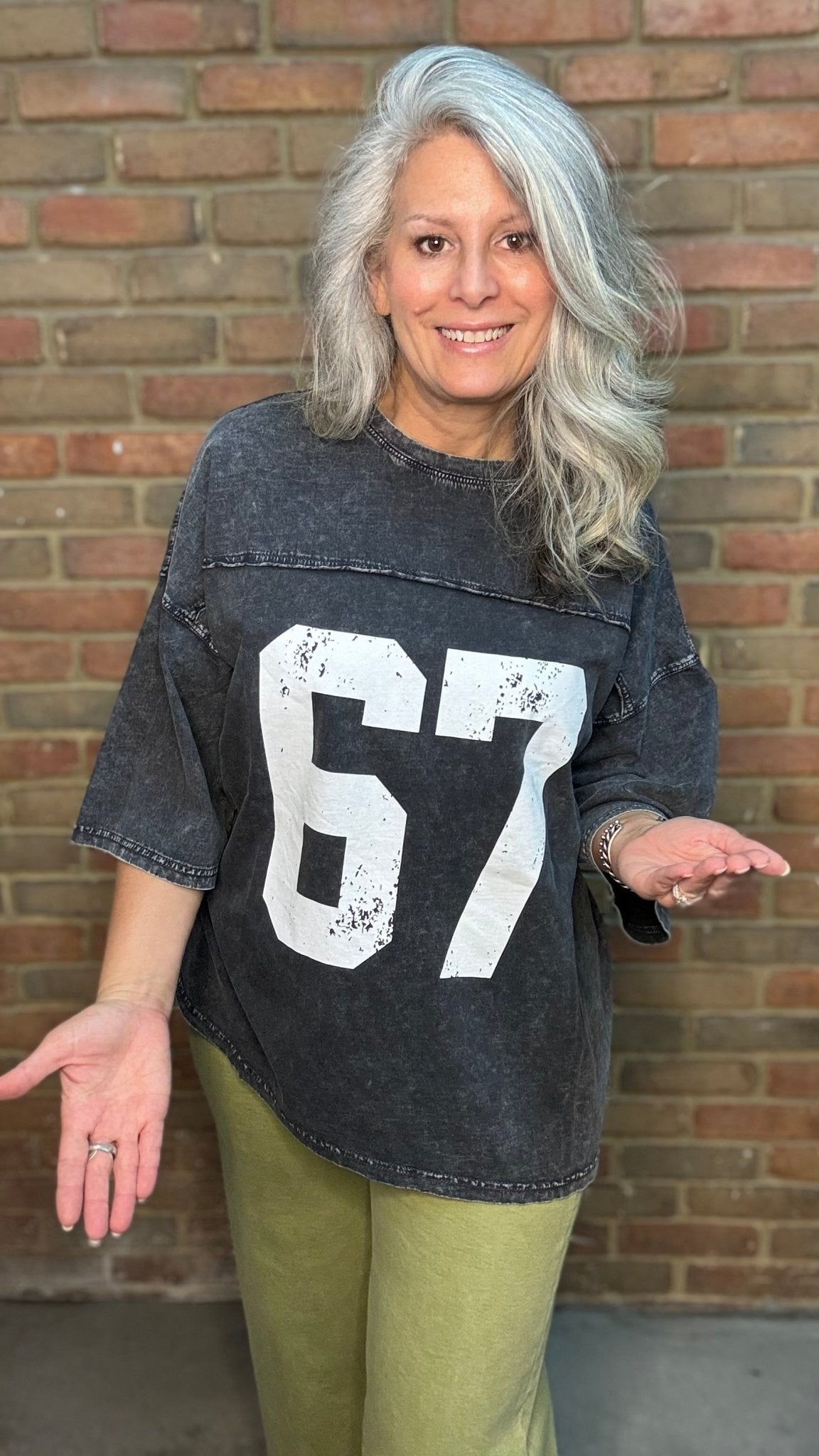 67 Number Graphic Top - Vintage Vault Boutique