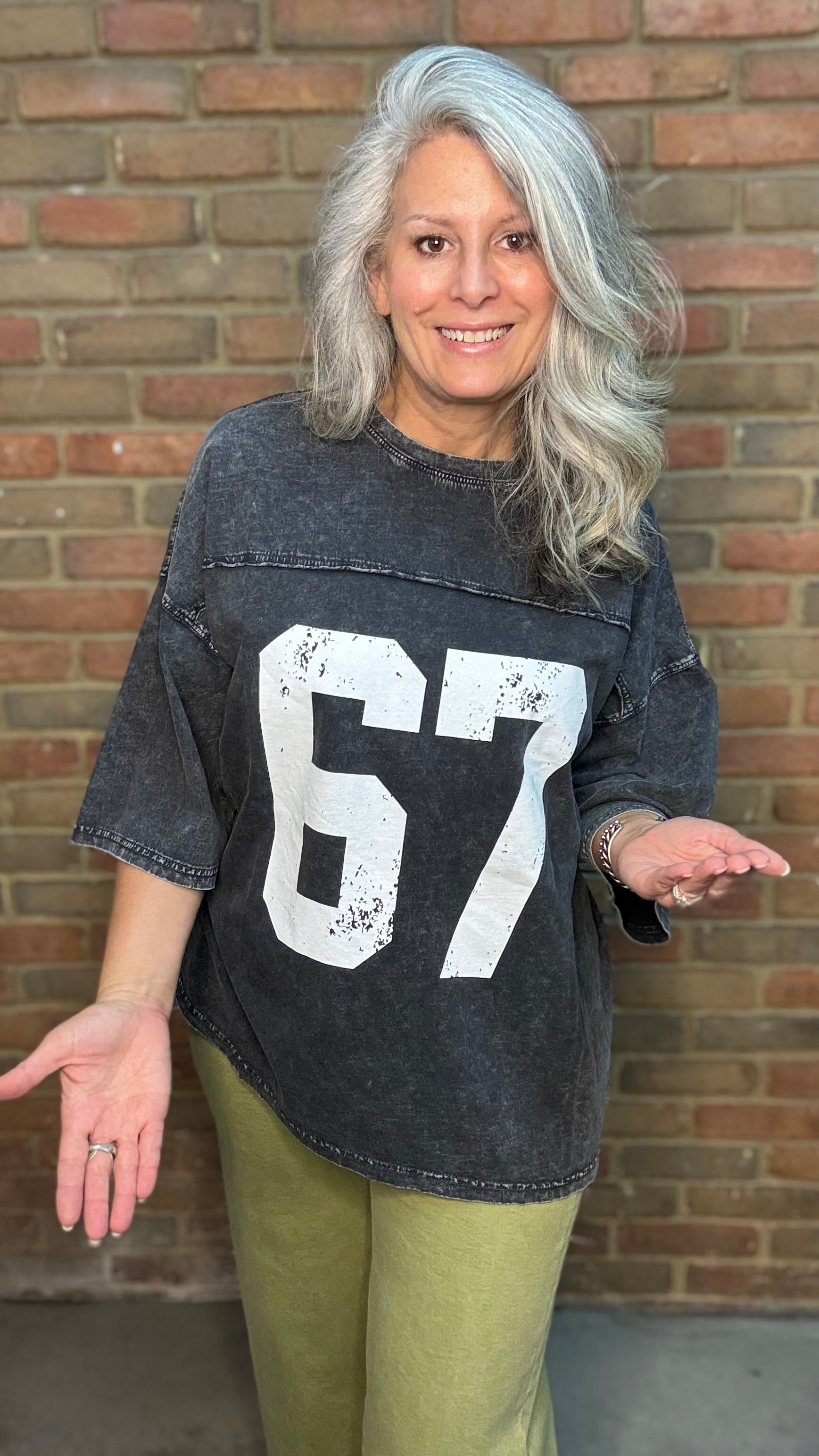 67 Number Graphic Top