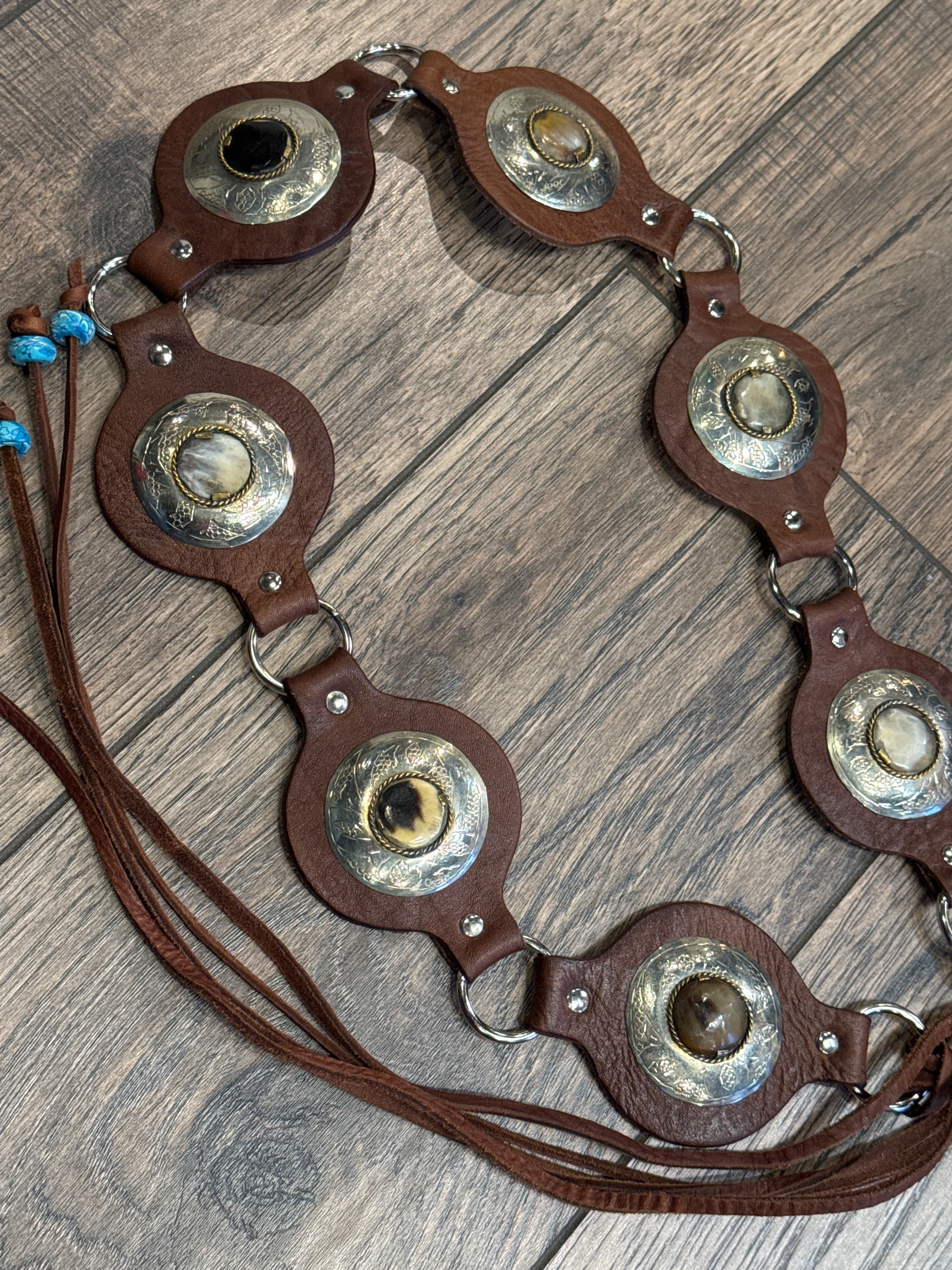 Multy Circle Buckles Tie Belt