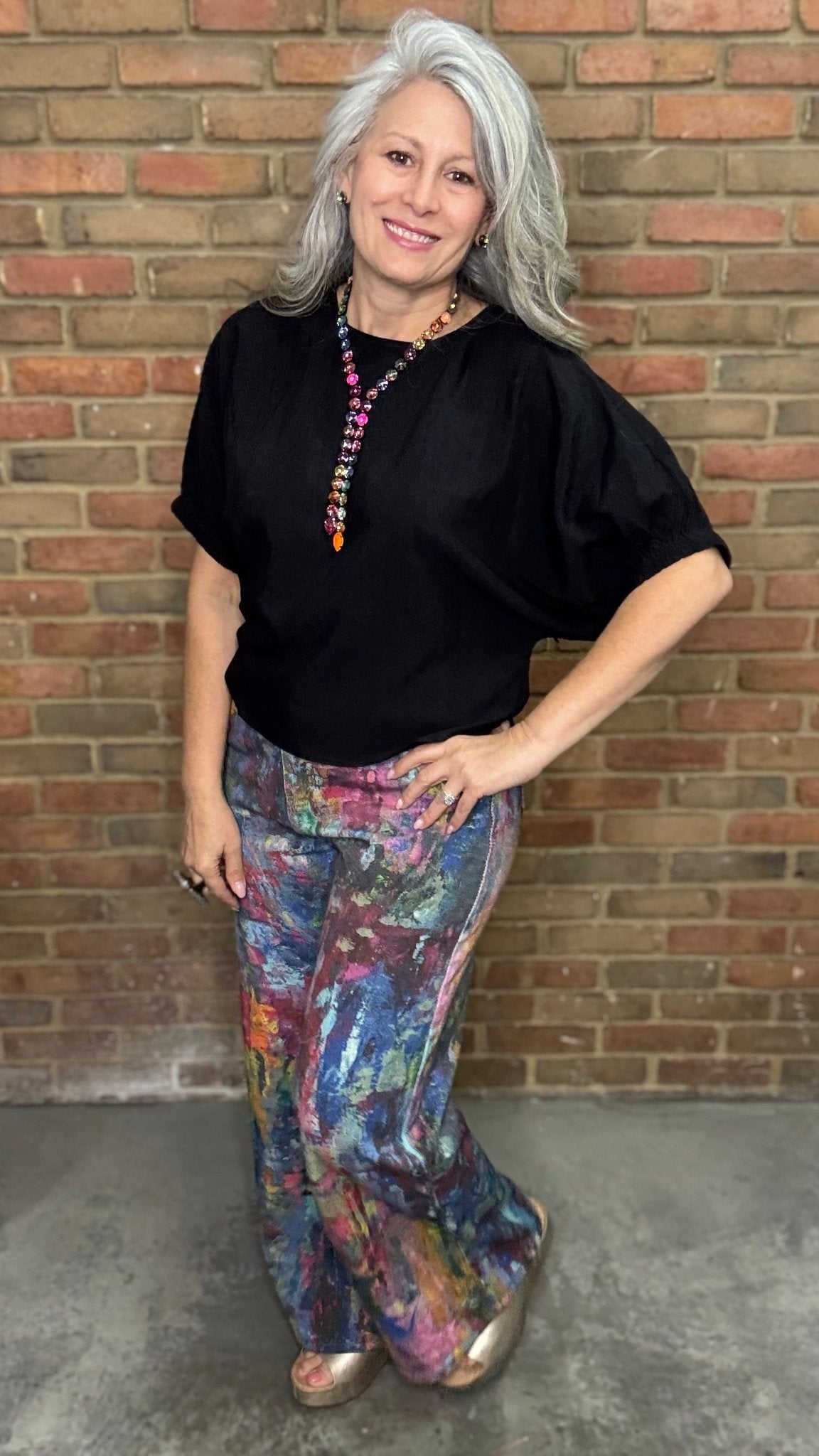Printed Denim Jeans - Vintage Vault Boutique