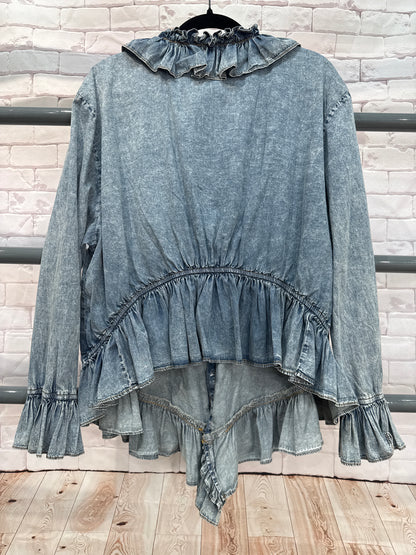 Denim Ruffle Shirt