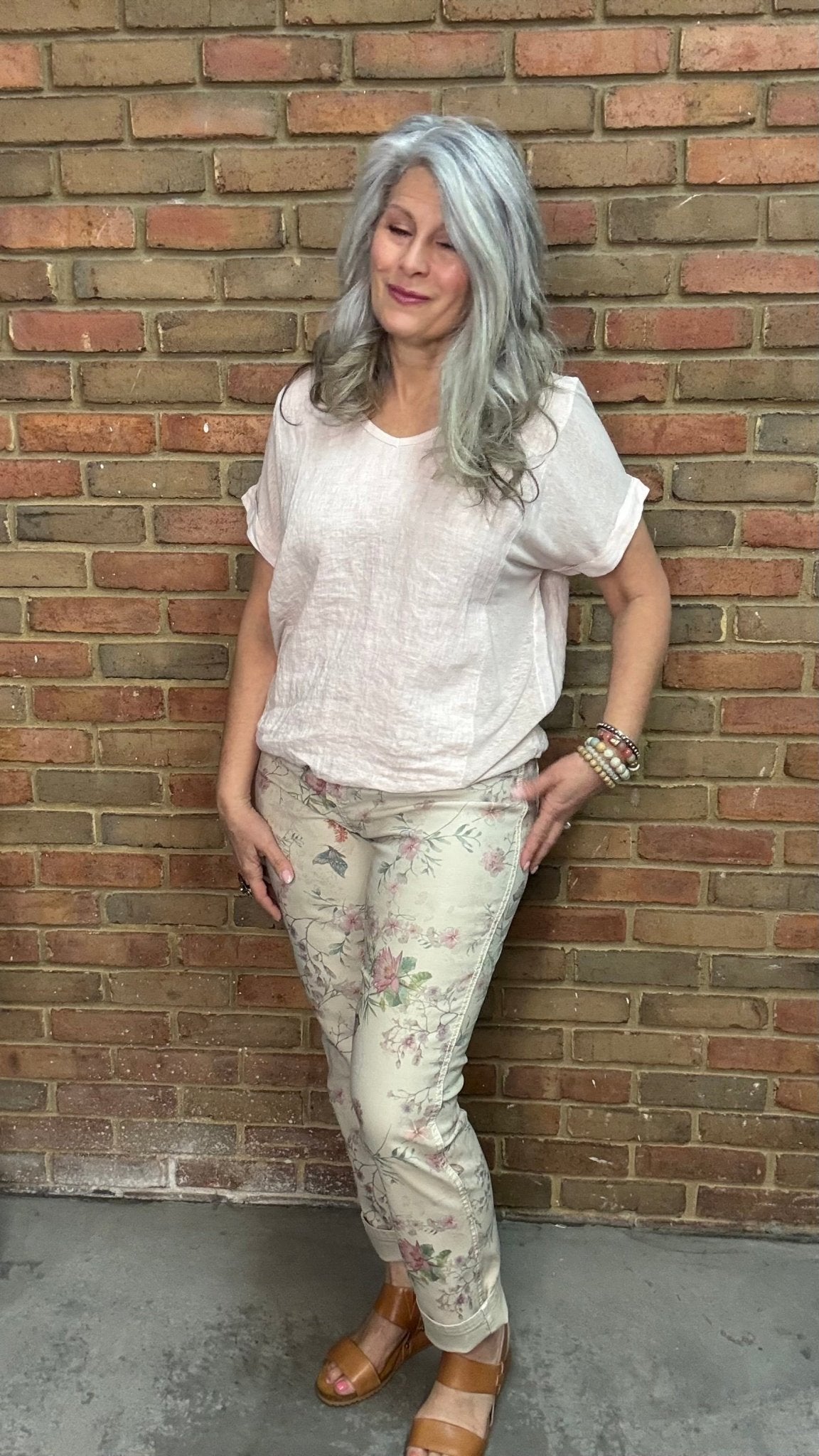 Blush V - Neck Top - Vintage Vault Boutique