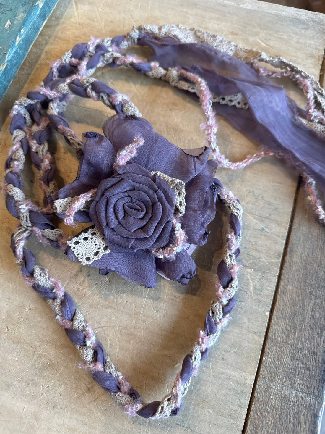 Crochet Flower Belt Orchid - Vintage Vault Boutique