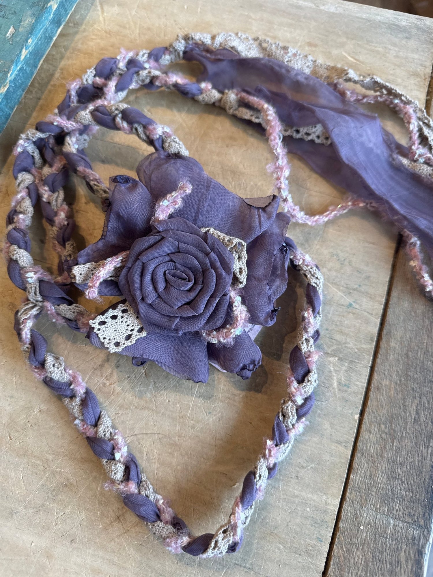 Crochet Flower Belt Orchid - Vintage Vault Boutique
