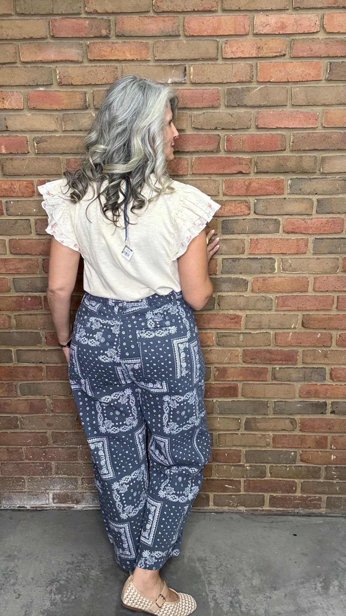 Bandana Print Barrel Pants - Vintage Vault Boutique