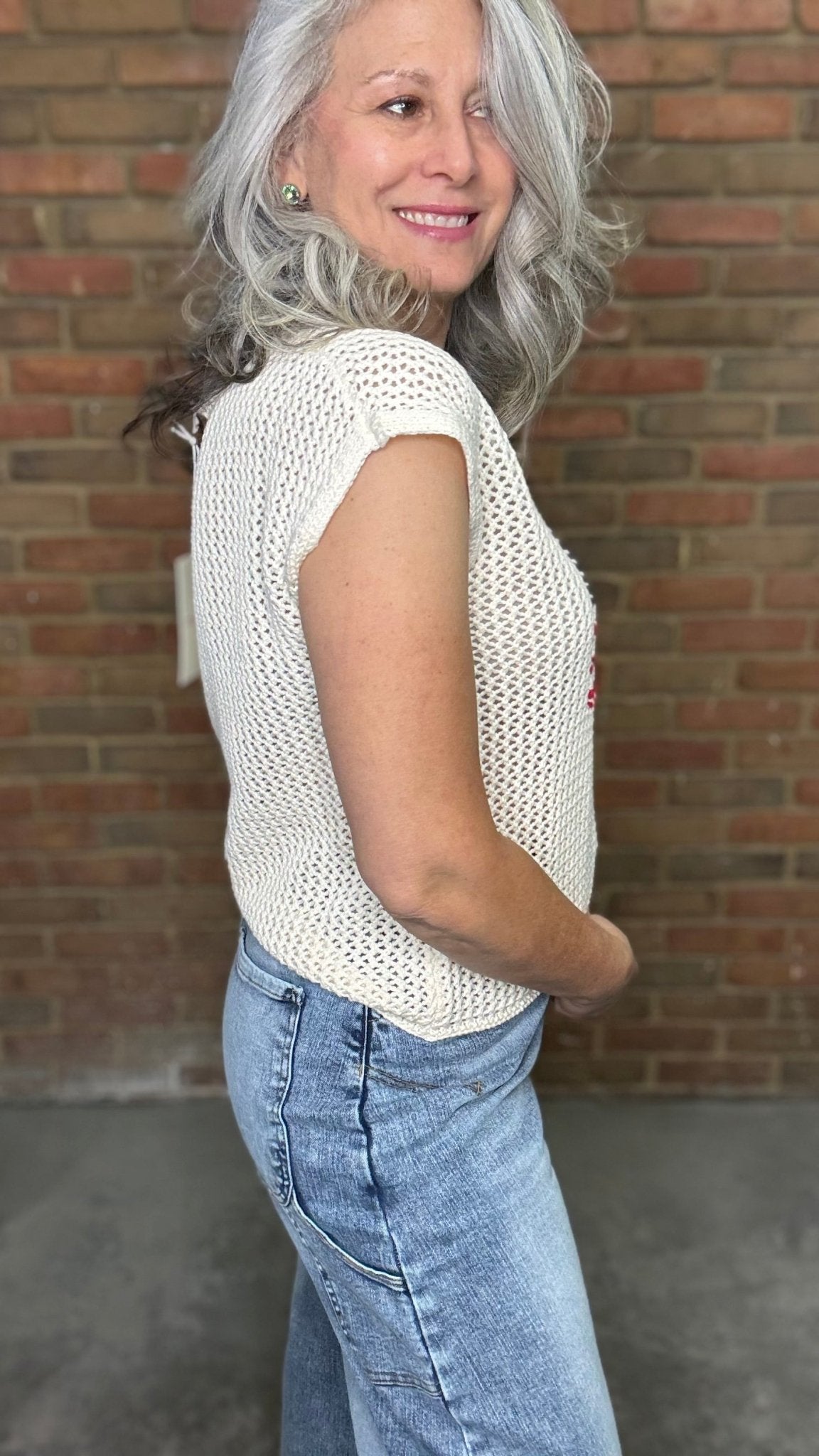 Loose Knit Flag Sweater - Vintage Vault Boutique