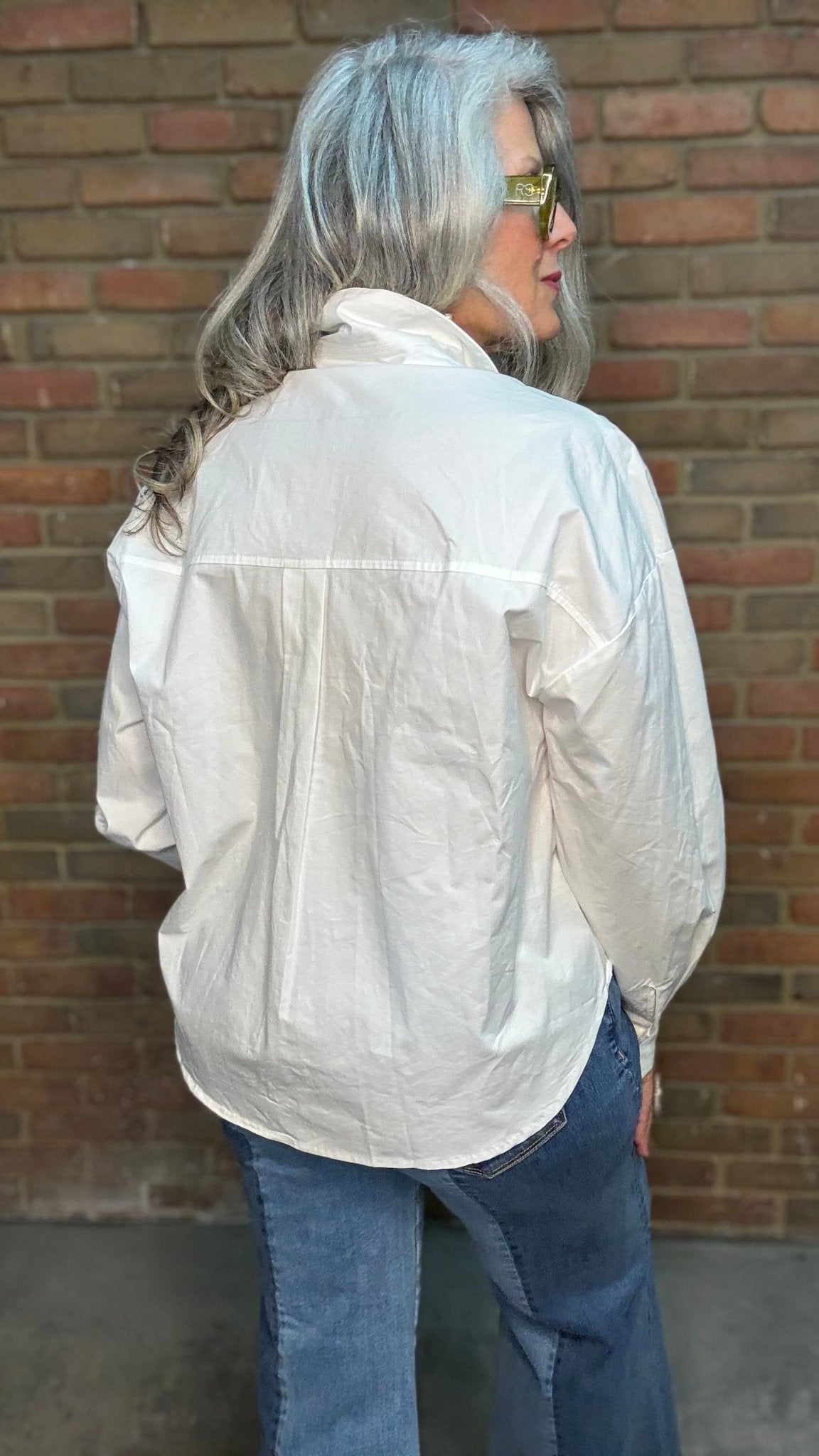 Pleated Button Down Blouse - Vintage Vault Boutique