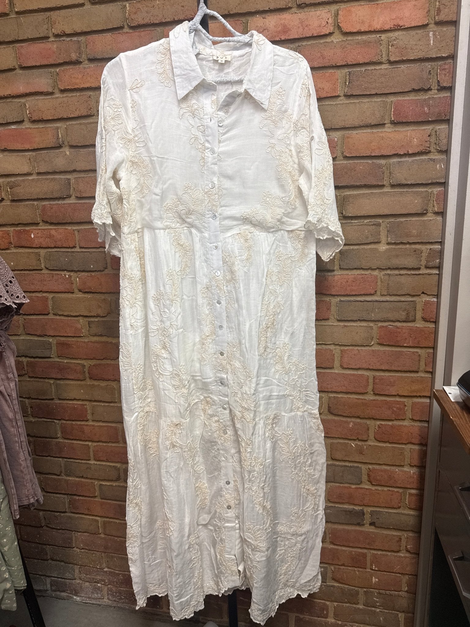 Embroidered Shirt Dress - Vintage Vault Boutique