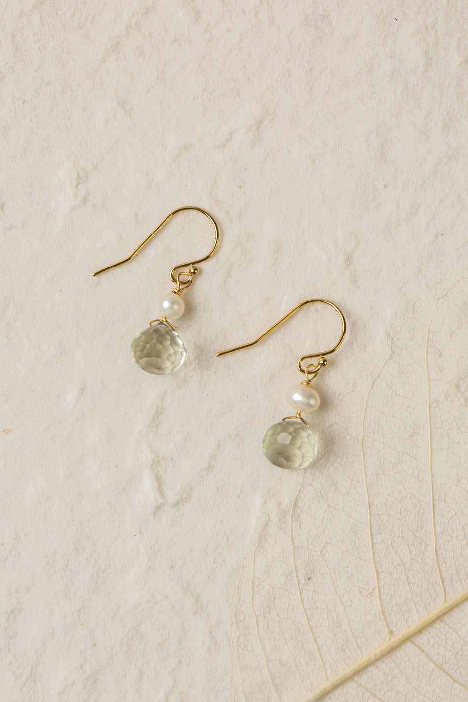 Contentment Pearl Green Amethyst Earrings E017