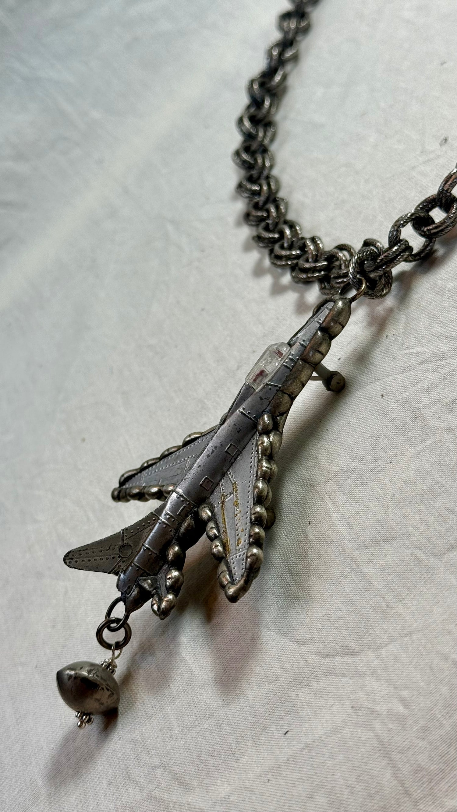 Silver Plane Necklace