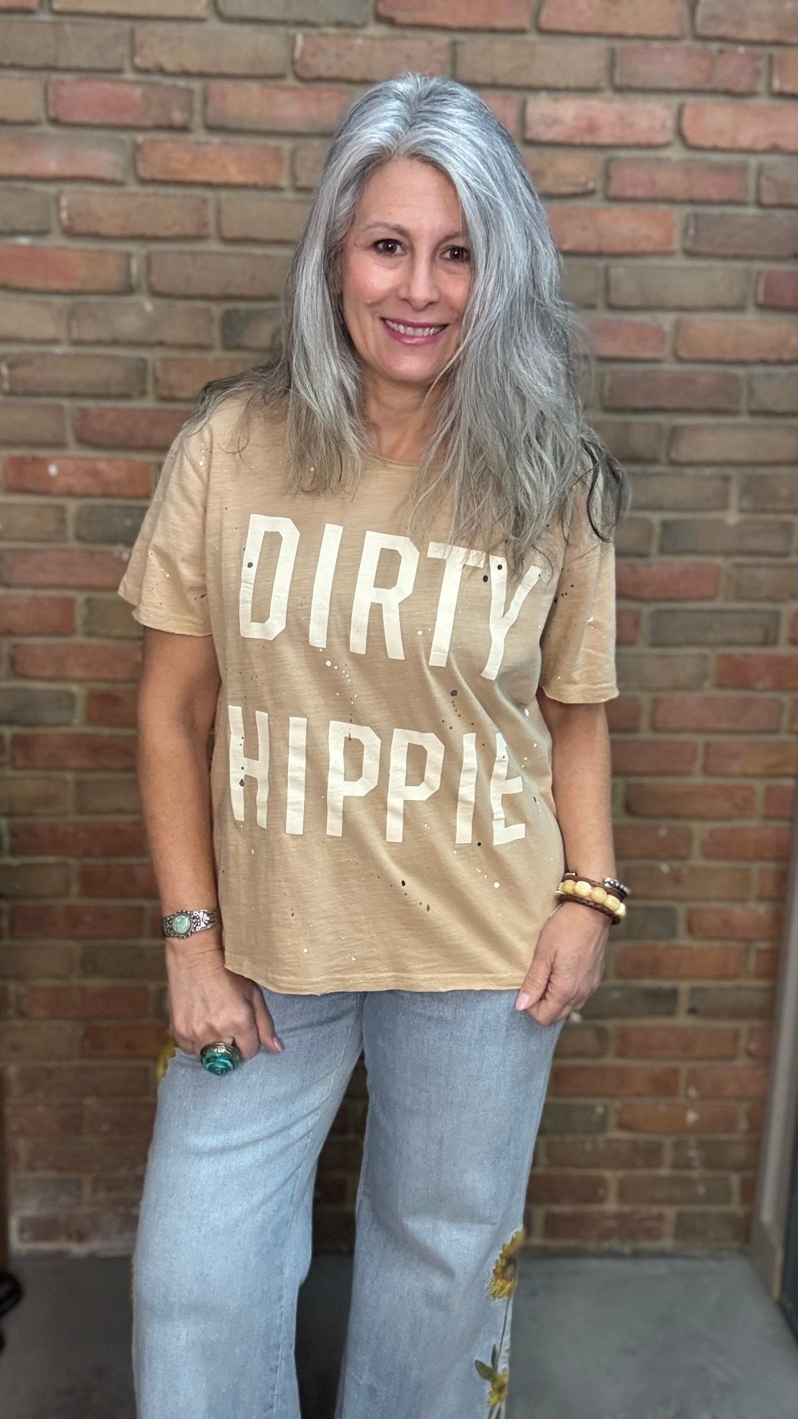 Vintage Hippie Tee-Vintage Tan - Vintage Vault Boutique