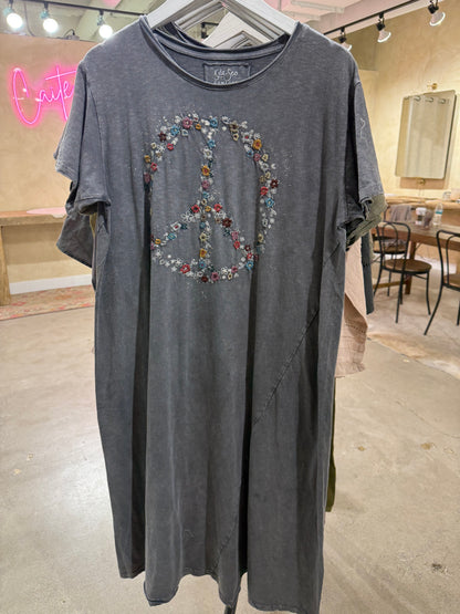 Santana - Embroidery Floral Peace Dress