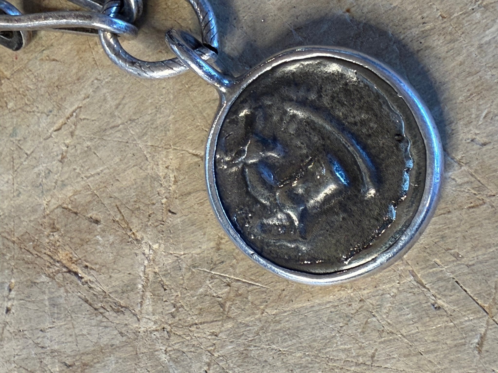 OFK Coin with Bee Necklace OFK5104 - Vintage Vault Boutique