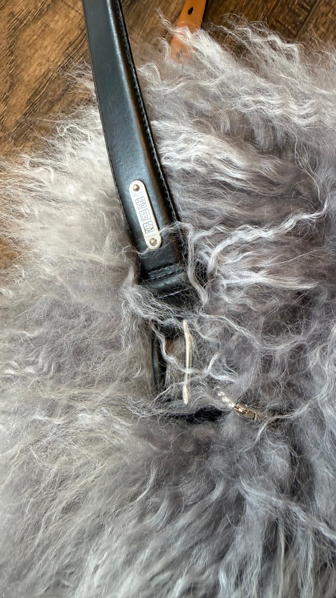 Small Grey Mongolian Hand Bag - Vintage Vault Boutique