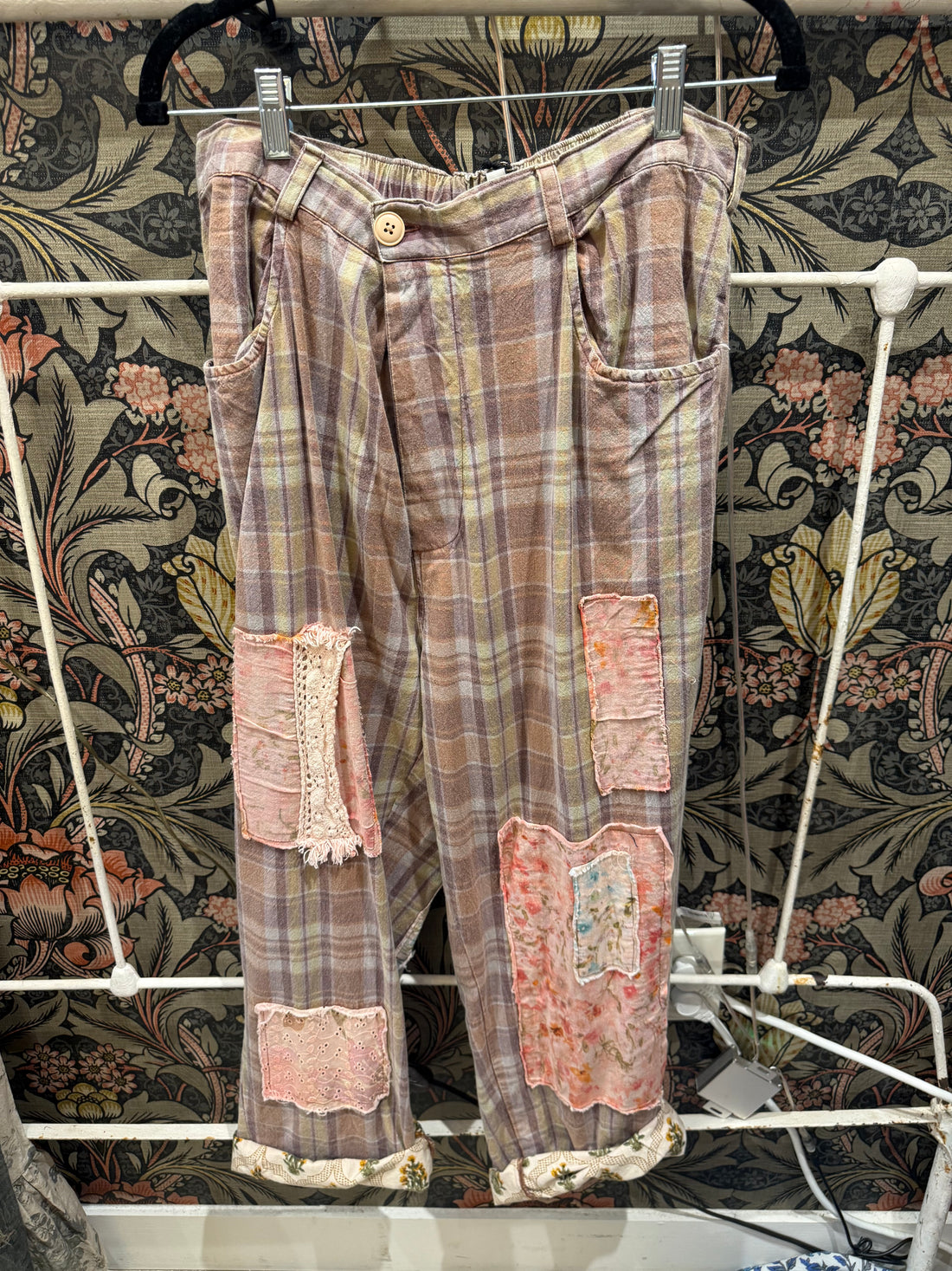 Traveling On Pants - Lavender Plaid