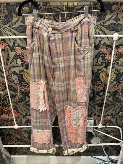Traveling On Pants - Lavender Plaid