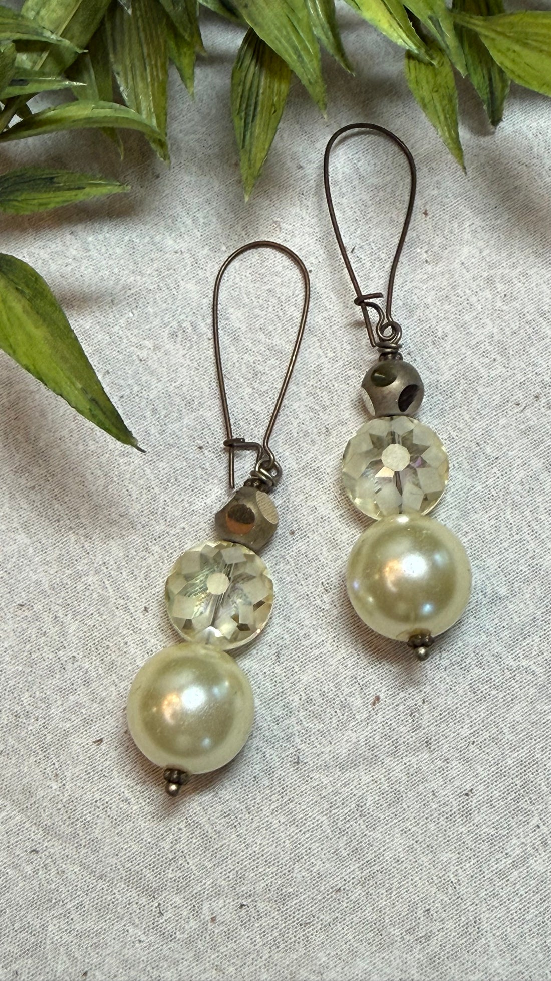Pearl with Faceted Star Drop Earring