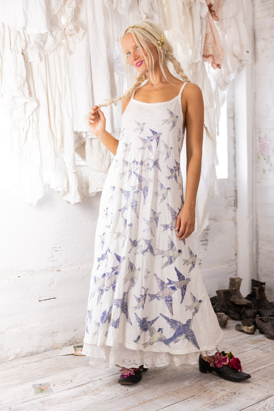 Dress 1259 Bird Lana Tank Dress Indigo Tribute