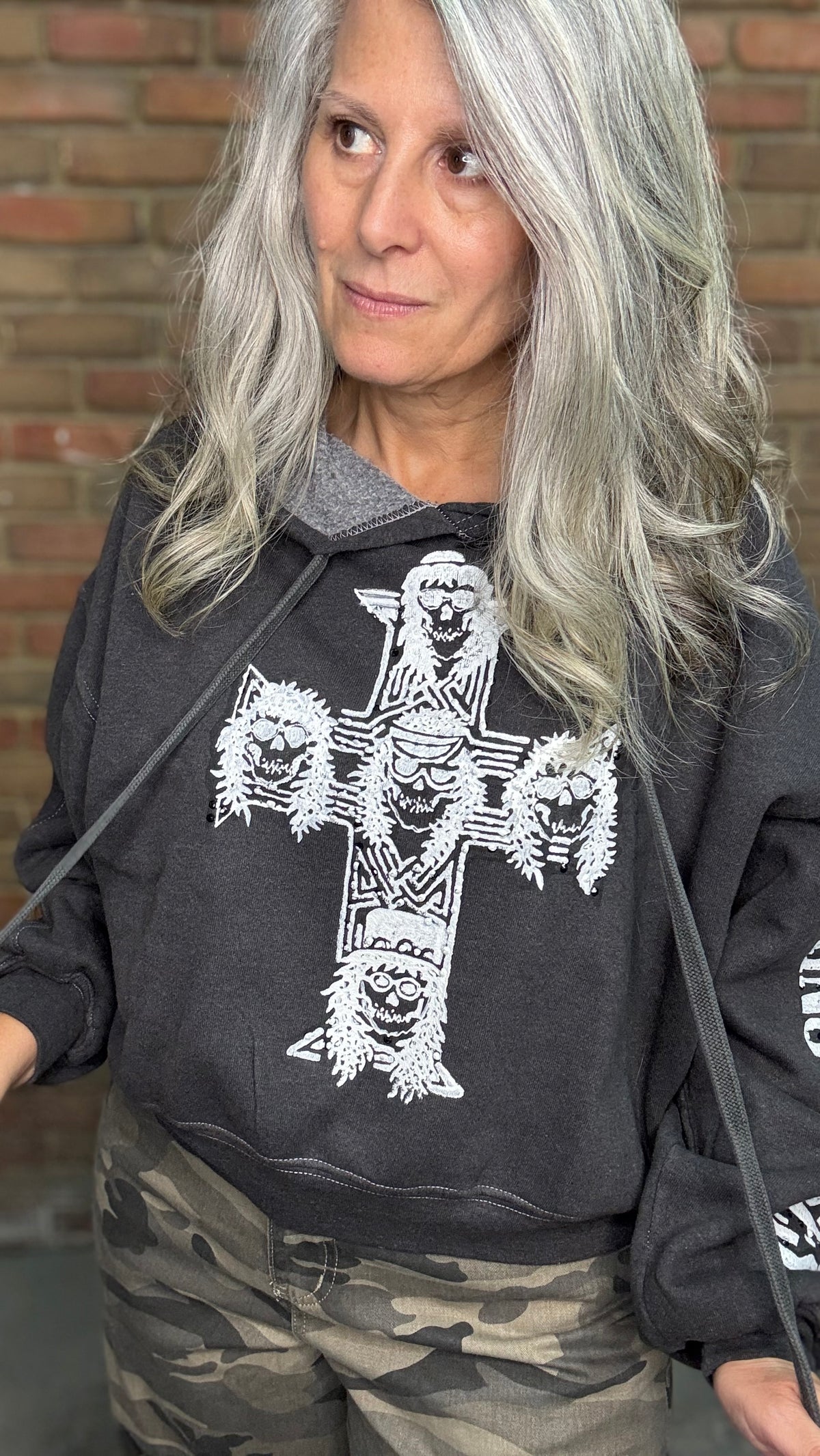 Guns and Roses Cropped Hoodie
